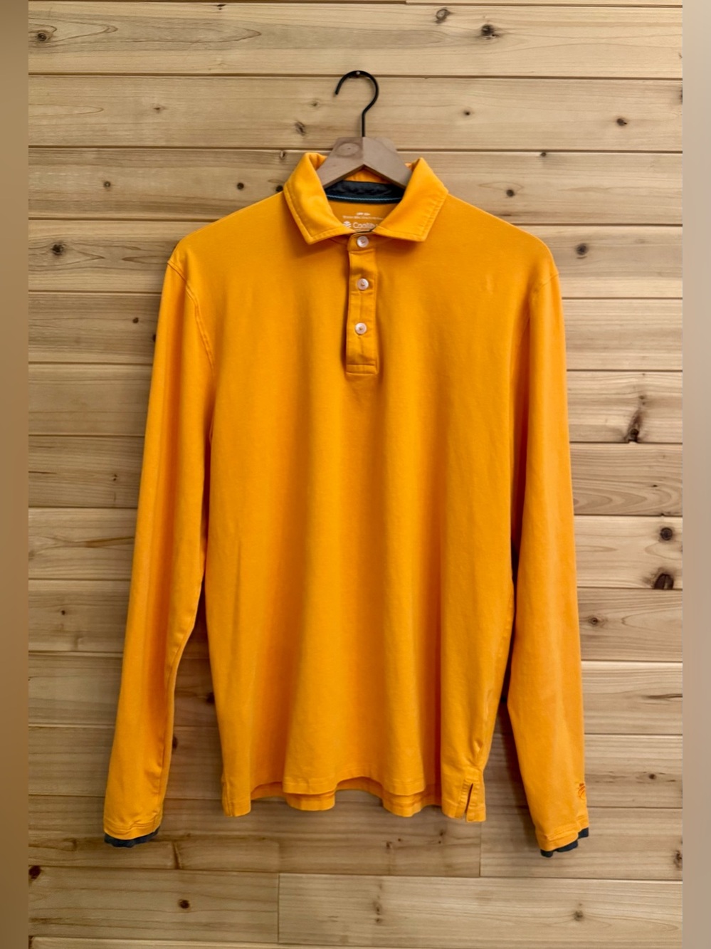Coolibar Large Bamboo Blend Orange Bal Harbour Polo UPF 50+ Golf Sun Protection